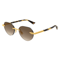 Occhiali da sole Bottega Veneta Uomo BV1379S003-GOLD-GOLD-BROWN51 - BV1379S003-GOLD-GOLD-BROWN51